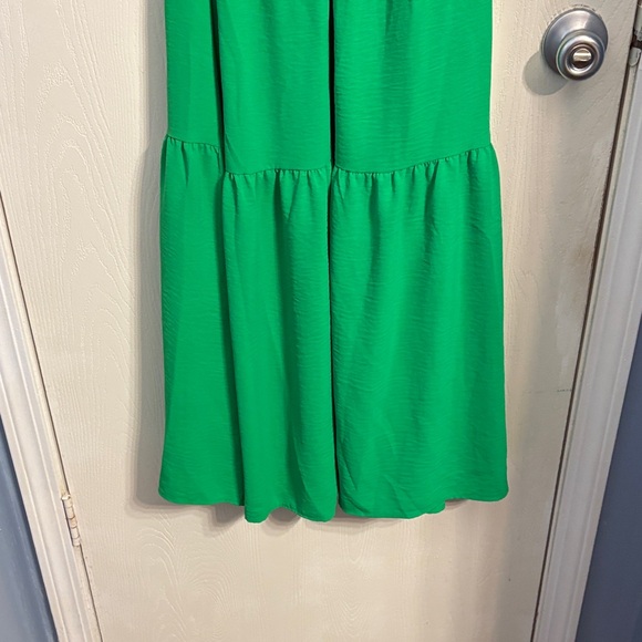 DKNY Vibrant Green Midi Dress with Tie - Picture 8 of 9
